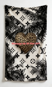 Leopard Heart LV Blanket Palm Tree LV Throw 176